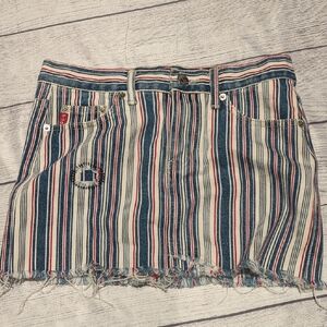 Mudd Striped Mini Skirt in Blue, White & Red